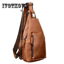 IVOTKOVA модные сумки из натуральной кожи через плечо мужская маленькая многофункциональная сумка через плечо Повседневная мужская нагрудная сумка для мальчика