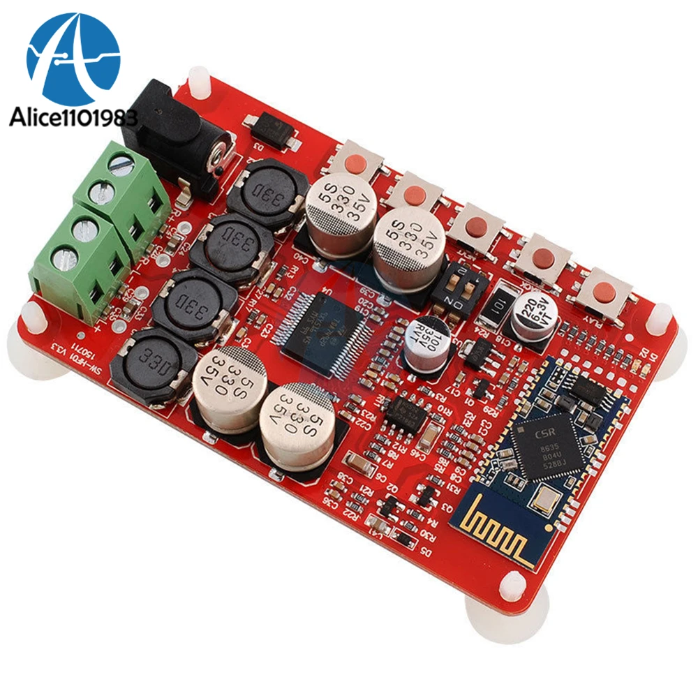

TDA7492P 50W+50W Wireless Bluetooth 4.0 Audio Receiver Digital Amplifier Board Moudle 2.1 Interface 8-25V DC