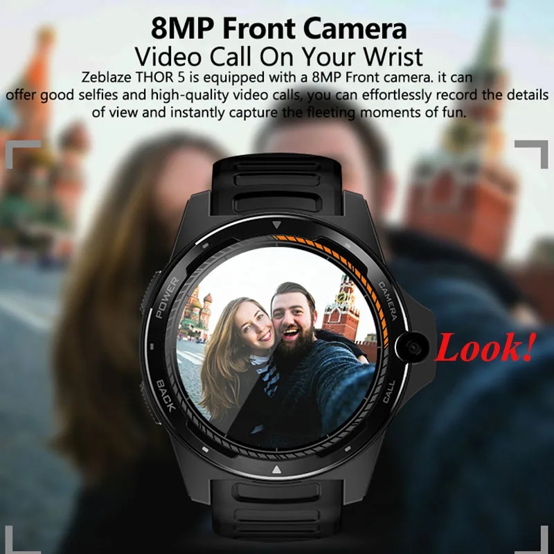 

Zeblaze THOR 5 Dual System Smart watch 2GB+16GB 8.0MP Front Camera Hybrid Smartwatch 1.39" AOMLED Screen 454*454px New Flagship