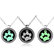 Pet Paw Pendant Neckalce Glow In The Dark Necklaces Luminous Dog Cat Paw Necklaces Silver Color Necklace for Pet Lovers 2 Colors Pet Paw Pendant Neckalce Glow In The Dark Necklaces Luminous Dog Cat Paw Necklaces Silver Color Necklace for Pet Lovers 2 Colors