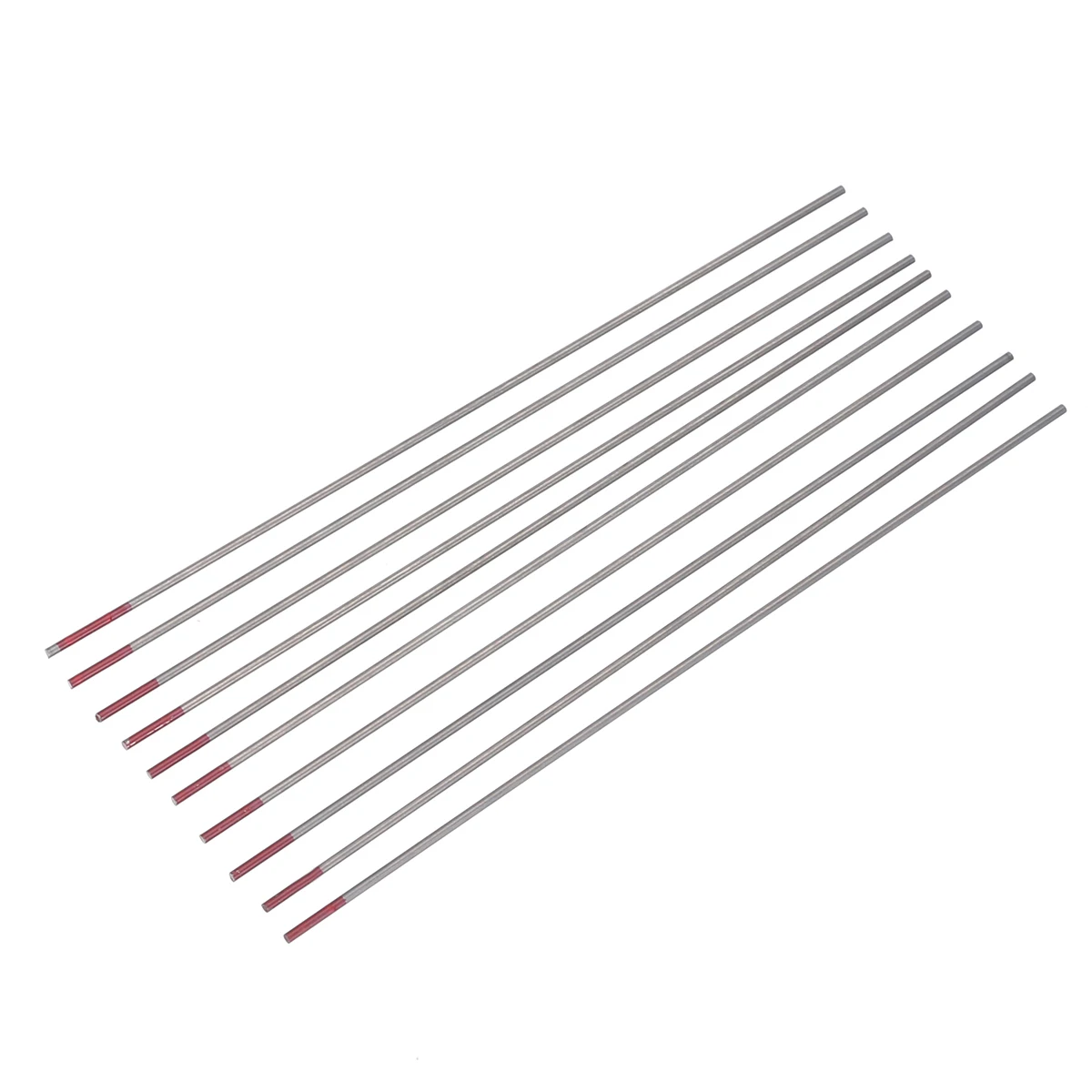 10Pcs TIG Welding Tungsten Electrodes Rod 2% Thoriated 1.6x150mm WT20 Red For Additive Oxide Electrode Stainless Steel Mayitr