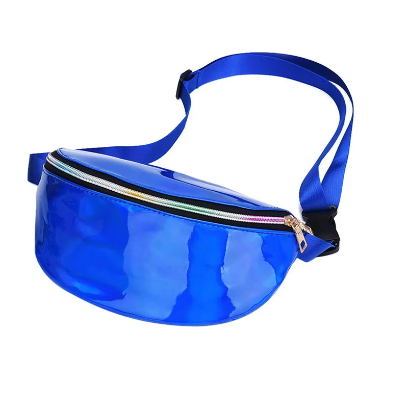 Женская поясная сумка в стиле панк, отражающая сумка на плечо с лазерным покрытием, Женская поясная сумка, Женская поясная сумка - Цвет: Blue