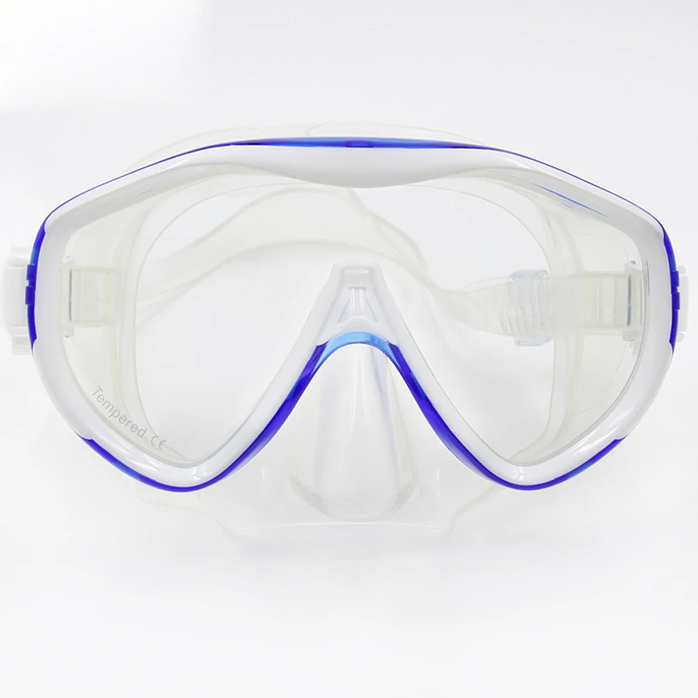 Горячая водные спортивные тренировочные очки для дайвинга Анти-туман оборудование для подводного плавания безопасный комфортный силиконовый для подводного плавания маска для подводного плавания, ныряния с дыхательной трубкой - Цвет: Синий