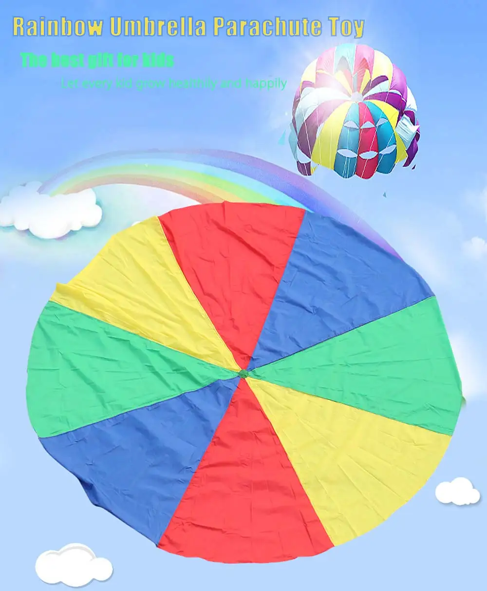Daxoon Swing Cloth Parachute Parachute Jouet Enfants Arc-en-Parachute Jouet pour Activit/és en Plein Air