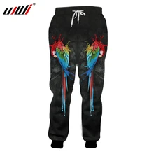 UJWI Sweatpants New Long 3D Sweatpants Print Parrot Black and red Hip Hop Plus Size 5XL Clothing Male Spring pants Dropshipping