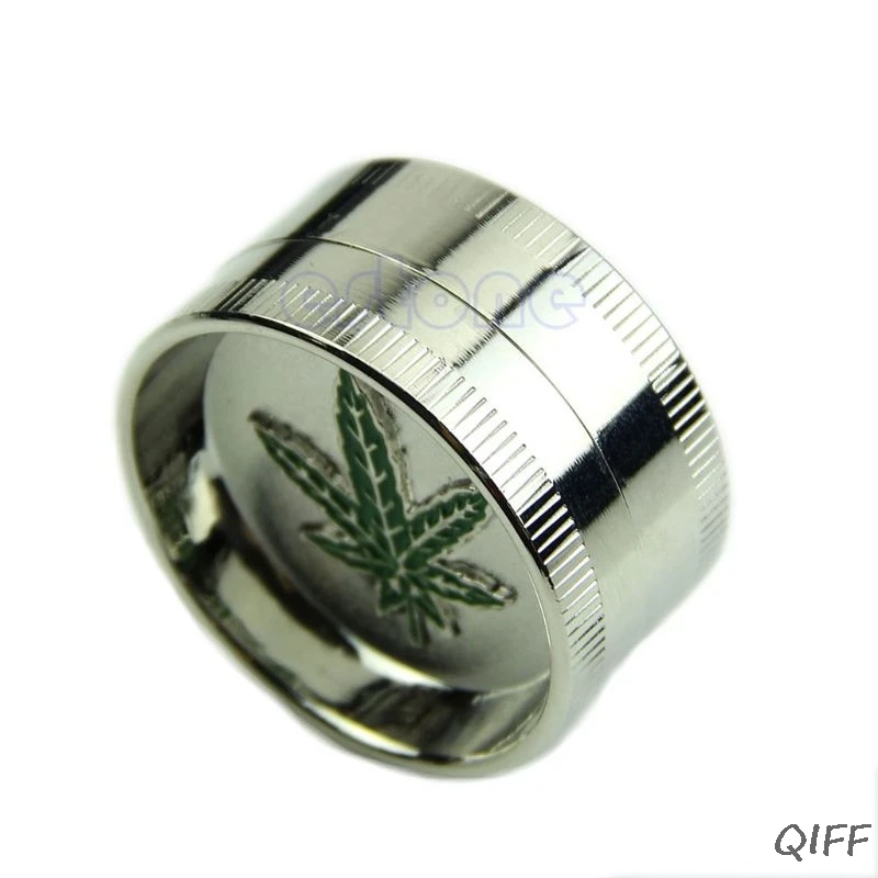 

Fashion Leaf 2 PART Metal Manual Herb Grinder Crusher Screen Tobacco Mill Newest Mar28