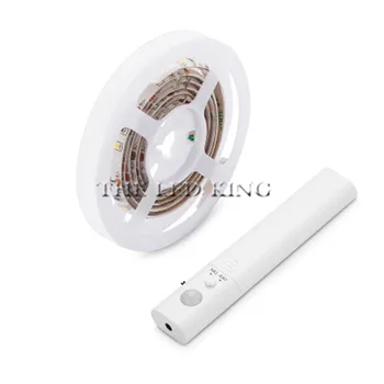 

DC 5V PIR Motion Sensor LED Cabinet light 1m 2m 3m 5m Strip tape Under Bed lamp For Closet Wardrobe Stairs Hallway Battery Power