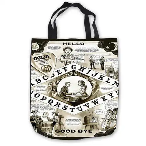 Пользовательские холст ouja_board_shirt_design (1) ToteBags Ручные Сумки хозяйственная сумка
