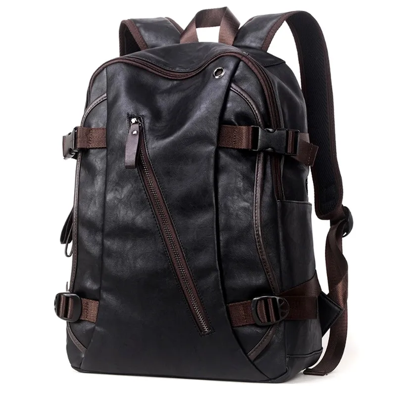 Высококачественный масляный вощеный мужской рюкзак из натуральной кожи, кожаный рюкзак для путешествий, мужской школьный рюкзак, мужская сумка для альпинизма коричневого цвета
