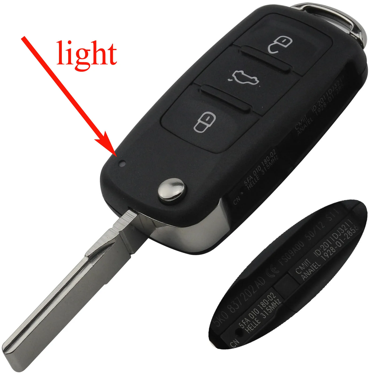 Flip Remote Key Shell For VW Volkswagen Golf 4 5 7 Passat B5/6 Tiguan Beetle Polo MK4 Bora Skoda Seat 2/3/4B Uncut Blade KeyCase|Ключ от