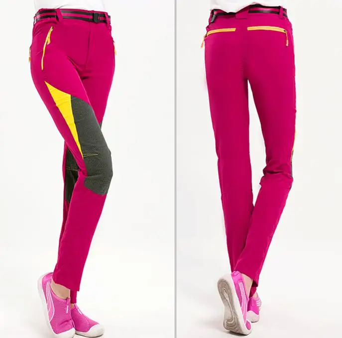 Женские брюки для походов, рыбалки, альпинизма, эластичные, тянущиеся, быстросохнущие, дышащие, Pantalon Femme, брюки на лето и весну - Цвет: Mei Pink