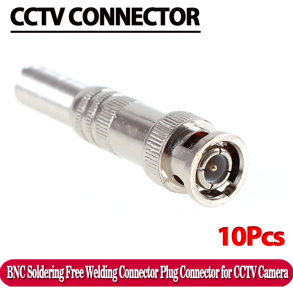 

10Pcs CCTV RG-59 Male BNC Connector To Coaxial Cable BNC Connector