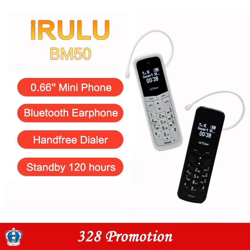 GT как мини телефон и Bluetooth Handset BM50 0 66 дюймов разблокирована карман для мобильного