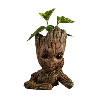 

Half Body Baby Action Figures Flower Pot Creative Hero Model Flowerpot Home Table Stand Bonsai Plant Pen Pot Garden Supplies