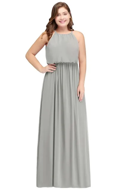 2019 burgundy Bridesmaid Dresses plus size Long Chiffon Wedding