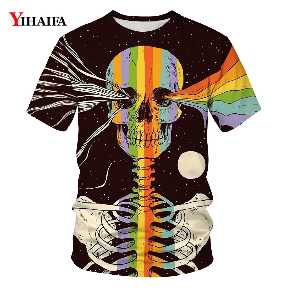

Newest Mens Womens 3D T-shirt Colorful Skull Graphic Tees Creative Design T Shirts Stylish Casual Short Sleeve Tees Unisex Tops
