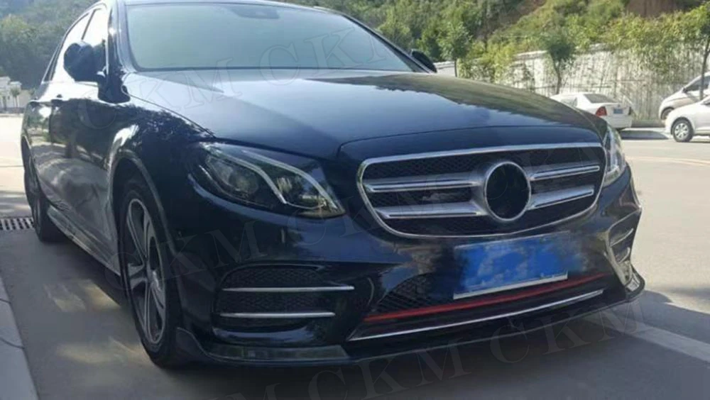 E Class B Стиль углеродного волокна передний бампер спойлер для Mercedes Benz W213 E200 E300 E63 AMG+ стайлинга автомобилей