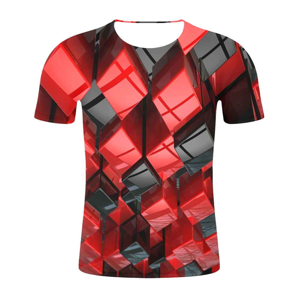 

2019 Combination Of Geometric Forms 3D Printing MENS T Shirt Unisxe Funny Short Sleeved Tees Men/women Tops Men's 3D T-shirts