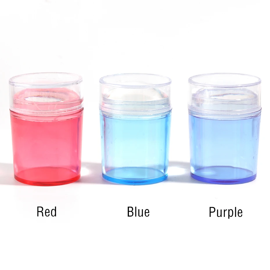 1 Set Stamping Plates Nail Art Stamper Scraper Jelly Silicone Template Polish Printing Tool Blue Red Purple Manicure Tips BE1031 (10)