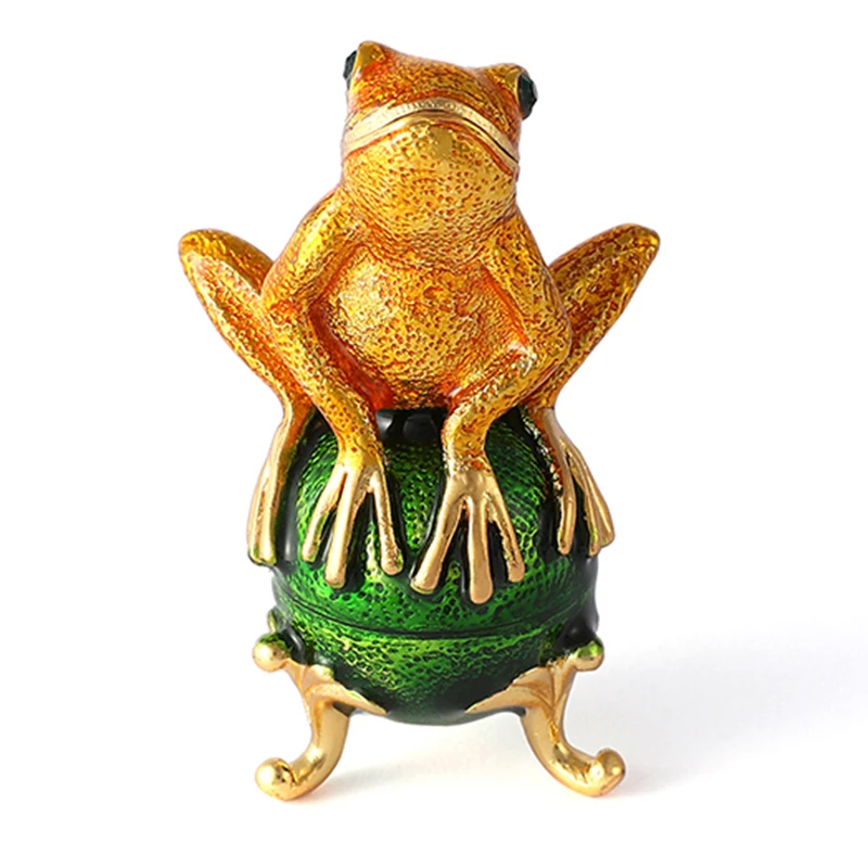 

FLETCHER Brand Metal Exquisite Artificial Frog Playing with a Ball for Jewelry Box