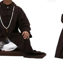 Унисекс зимняя теплая медитация шерсть твид cloakzen Abbot Bonze capemartial искусство laysuit пальто буддизм монахи униформы коричневый