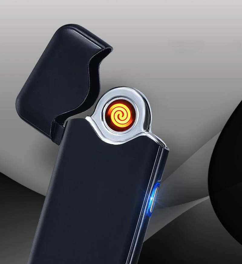 НОВАЯ тонкая Usb зарядка Электронная Зажигалка Ветрозащитная мужская