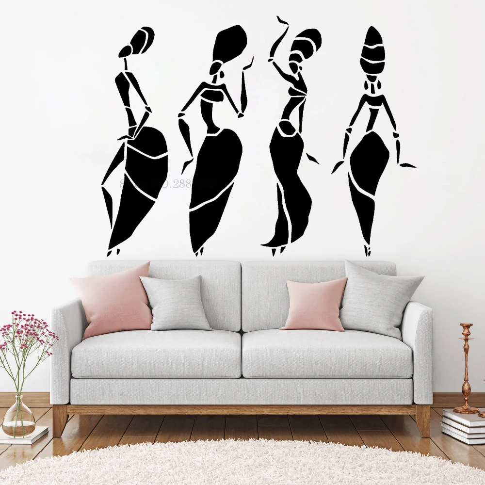 Vinyl Wall Decal For African Women Dance Abstract Sticker Art Home