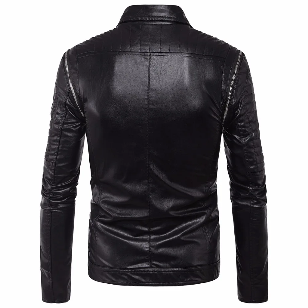 Мотоциклетная кожаная мужская куртка, фирменная Новинка, мужская куртка из искусственной кожи, Повседневная зимняя ветрозащитная куртка, мужские пальто Casaco Masculino