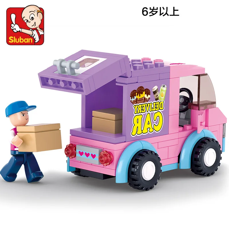 

S Model Compatible with Lego B0520 102pcs Girl Delivery Car Models Building Kits Blocks Toys Hobby Hobbies For Boys Girls