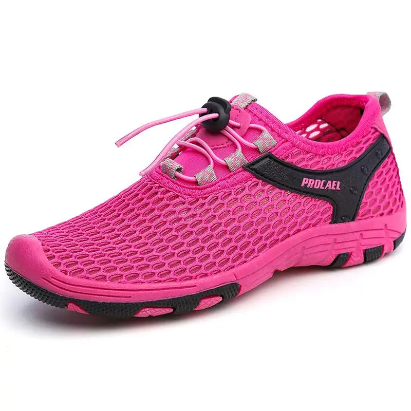 Обувь для альпинизма; мужские и женские дышащие уличные кроссовки; пара; сезон весна-лето; треккинговые ботинки; светильник; кроссовки - Цвет: Pink