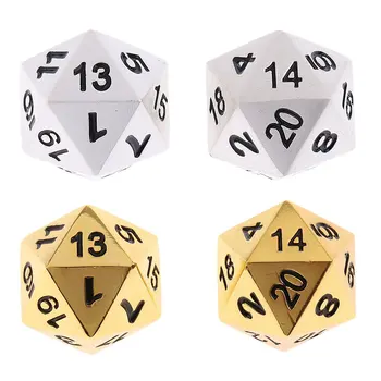 

4pcs Alloy 20 Sided Dice D20 Polyhedral Digital Dices for Dungeons Dragons MTG RPG Table Board Game Club Bar Entertainment Toy