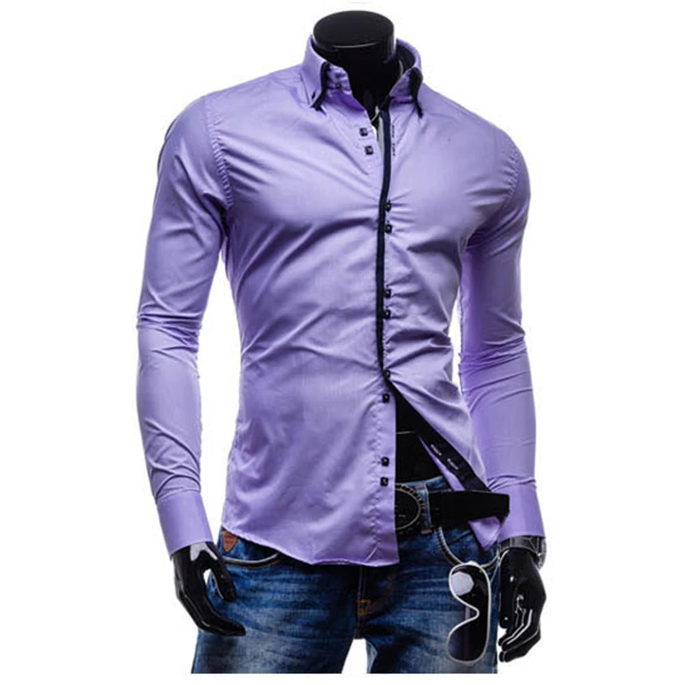 2018 новый модный бренд Camisa Masculina рубашка с длинными рукавами модные мужские