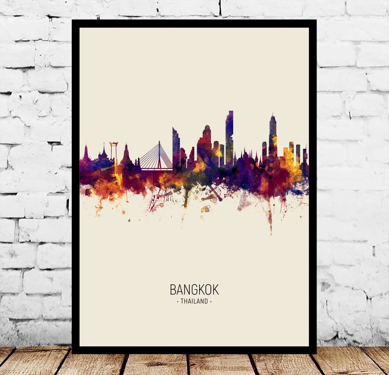 

Bangkok Thailand Vintage City Poster