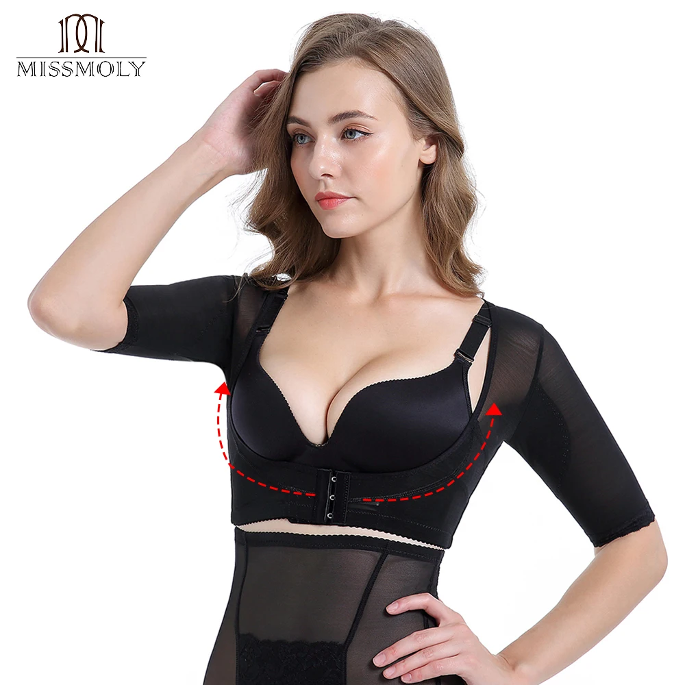 

Upper Arm Shaper Post Surgical Slimmer Compression Sleeves Humpback Posture Corrector Tops Shapewear for Women