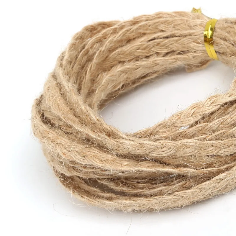 5m/lot Natural Hemp Jute Cord Rope String For DIY Necklace Jewelry
