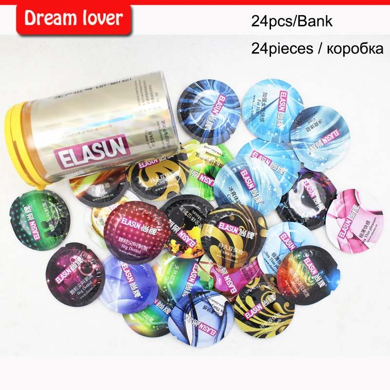 Original 24pcs bank Elasun font b condoms b font man lifestyles 8 styles in one box