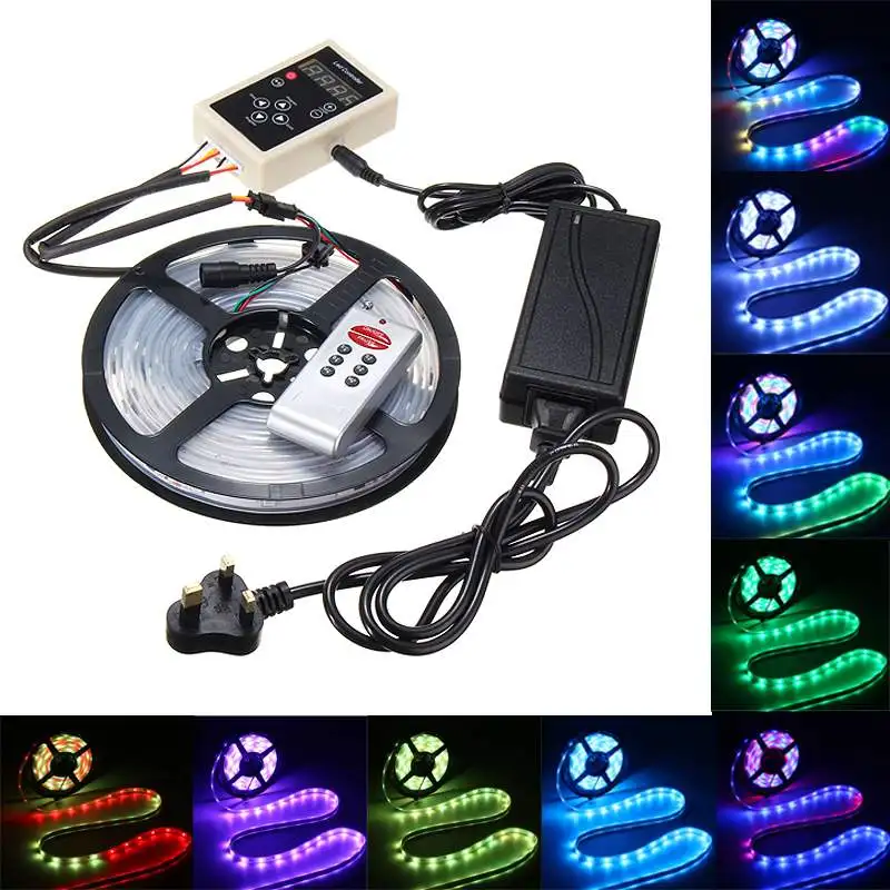 #Best Smuxi Waterproof 5M 6803 IC 150 LED RGB LED Strip Light DC12 5050 SMD Dream Color FR Remote Controller UK AU EU US Plug