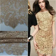 Champange Водорастворимая трехмерная африканская Тяжелая кружевная ткань