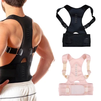 

1pc Adjustable Magnetic Posture Corrector Orthopedic Back Support Belt Correct Posture Brace Shoulder Back Support Belt