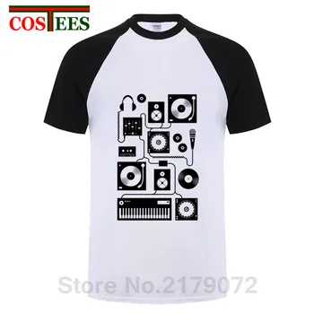 

2019 Vintage Summer Vestido Hip hop Tee Punk DJ Rock music T shirts men Funny gramophone T-shirt Headphone Punky Retro Tee shirt