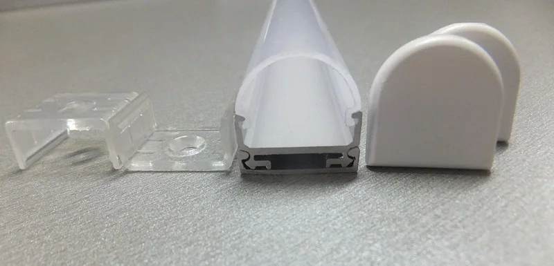 Набор из 10 Алюминий купол-образный профиль с Опал матовый диффузор для Светодиодные ленты приложений света. 1 м(3.28 футов), 10 м/лот