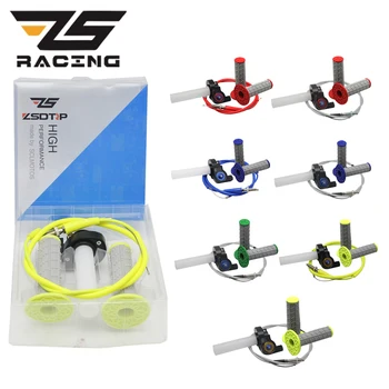 

ZS Racing 1/4 Motorcycle Visual Throttle Grips Gas Throttle Handle + Cable + Handle Grips for Honda KTM Dirt Pit Bike ATV Race