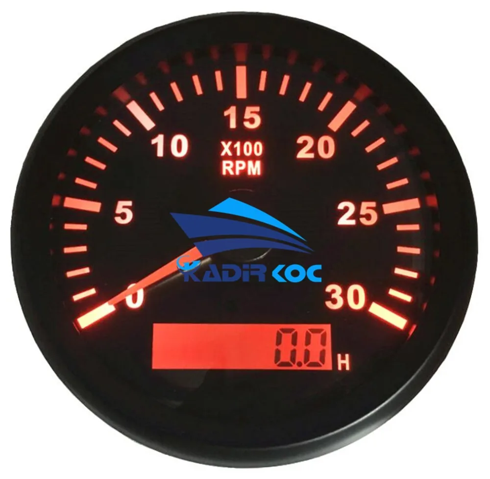 Pack of 1 Red Backlight Auto Tachometers 85mm 0 3000RPM Rev Counters