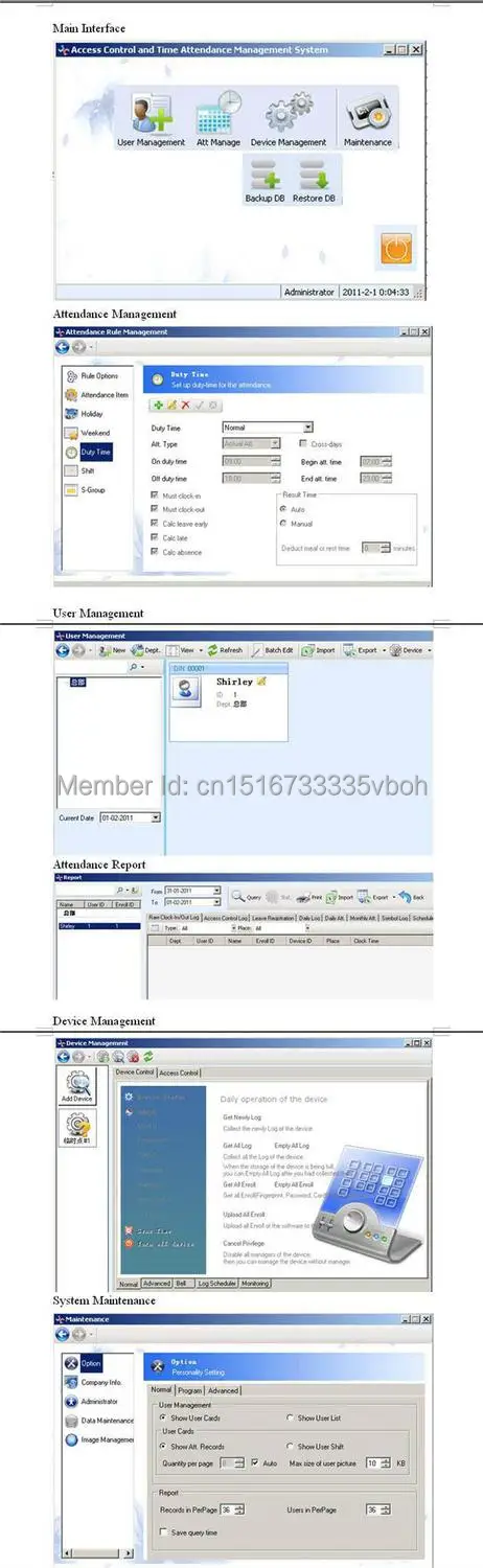 m-f131 отпечатков пальцев RFID 2.4 ''красочные ЖК-дисплей сети tcp/ip Биометрические контроля доступа