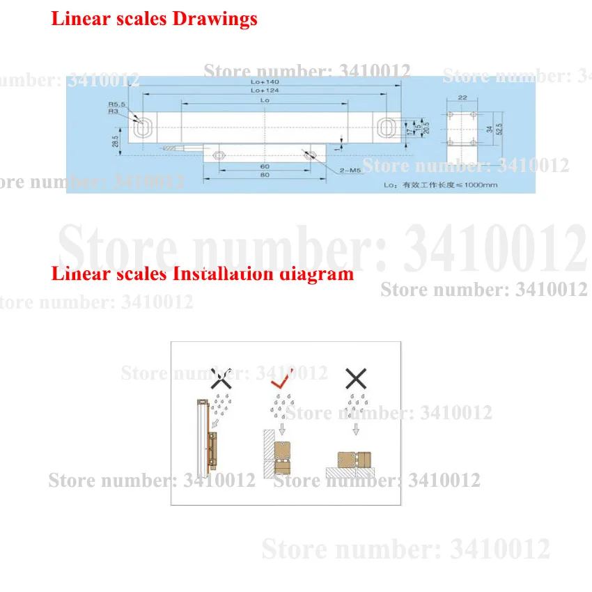Полный DRO комплект 3 шт. 5u линейные весы/энкодер/датчик размеры путешествия(измерение) длина рабочий ход 400 500 600 700 800 мм