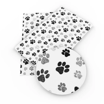 

David accessories 30x140cm dog footprint Faux Artificial Synthetic Leather Fabric DIY Sewing Garment bags knot-bow,1Yc4414