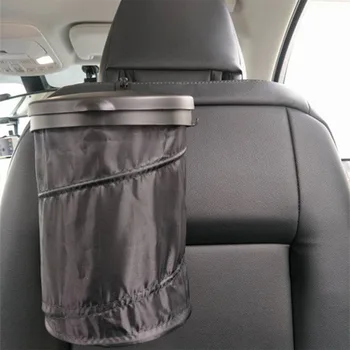 

Car Trash Bin Cans Folding Garbage Dust Holder Rubbish Cases Car Organizer Storage Bag Seat Waste Container Car Interior