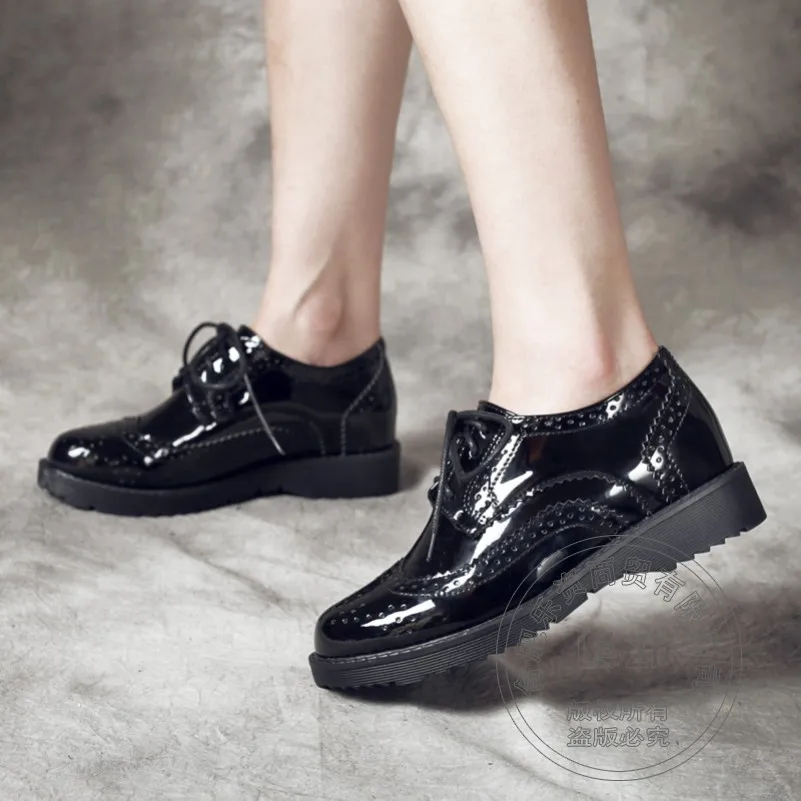 

British Style Plain Women Leather Shoes Coat Of Paint Glamour Pu All Match Stylish Pure Color Woman Shoes Brand Shoes Woman