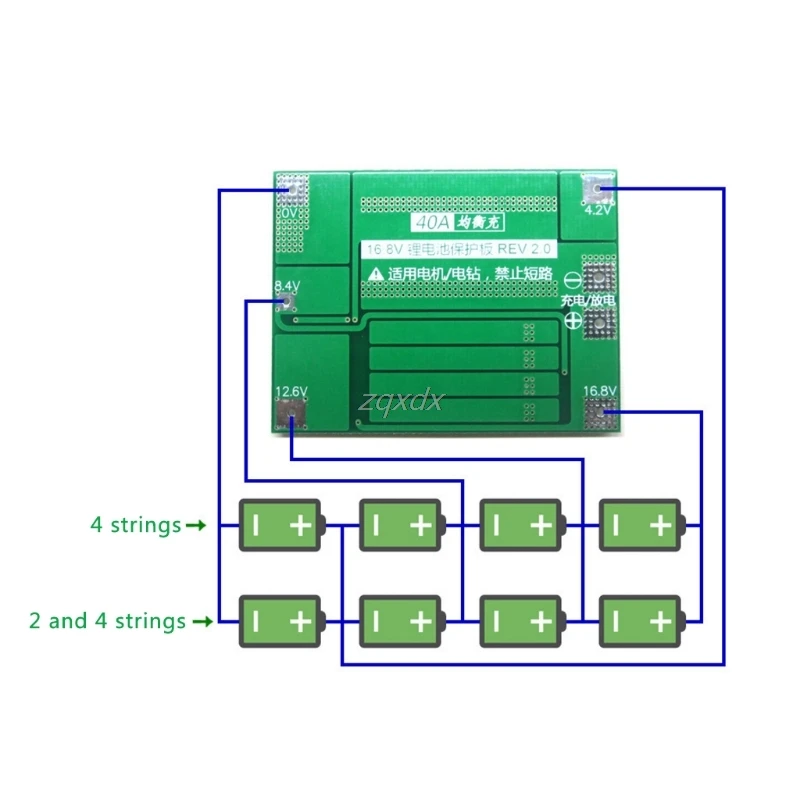 Φ 40A 14 8 V 16 литий ионная литиевая батарея 18650 BMS Balance|Комплекты батарей| |