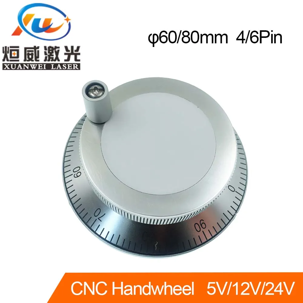 

Cnc Pulser Handwheel Diameter 60mm Or 80mm Pulse 100 Voltgae 5v-24v 4pins Cnc Machine Manual Pulse Encoder Generator